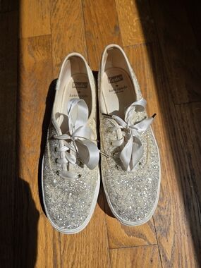 Keds x kate spade New York Glitter Lace-Up Sneakers in Sparkle Gold